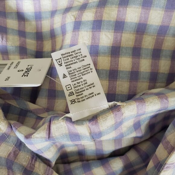 L*Space Anza Gingham Wrap A-Line Midi Skirt Women's Size Small Purple White Blue - Picture 8 of 8